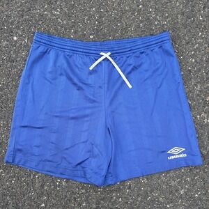 Vintage 90s Umbro Soccer Shorts Blue Striped Men's Medium 5.5" Inseam